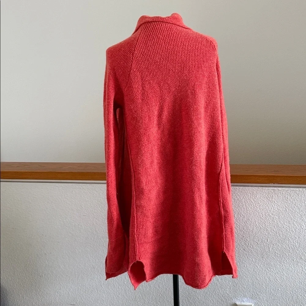 Free people orange wool cardigan jacket coat oversized knit trench